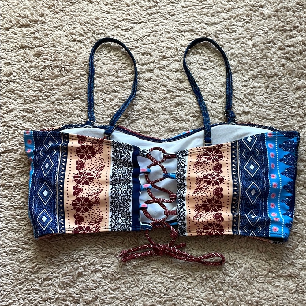 SHEIN Colorful Patterned Bathing Suit Top - Picture 3 of 4